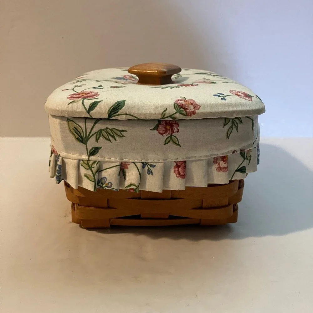 Henn Workshops Special Edition Mother's Day floral lined vanity basket w/ lid